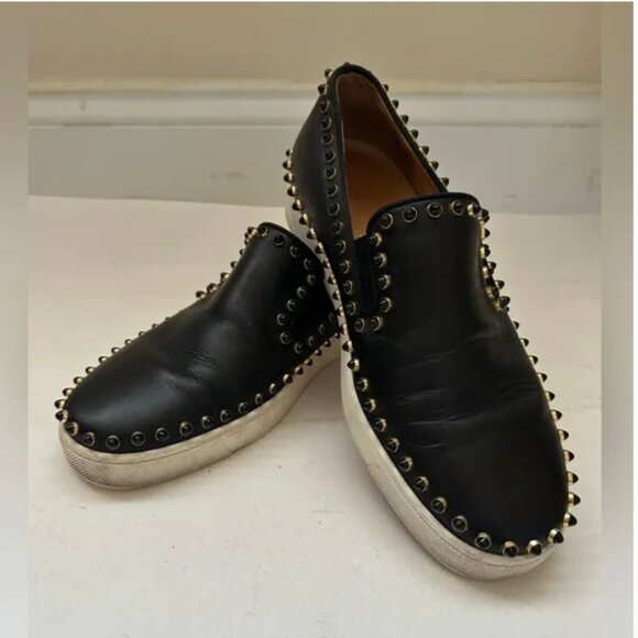 Christian Louboutin Authentic Studded Loafers Black Leather shoes sz 38.5 US 8.5 - Picture 12 of 14